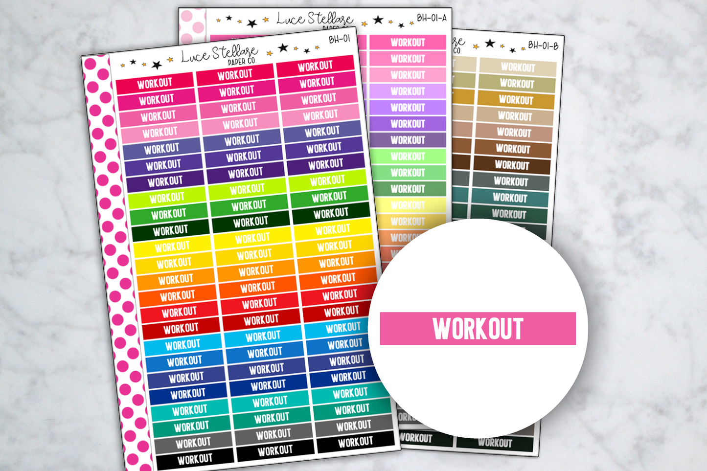 Workout Header Stickers