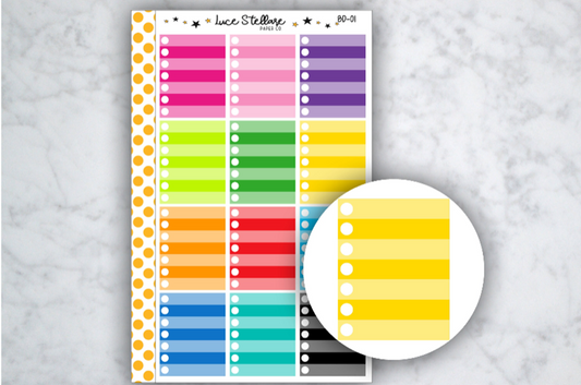 Ombre Checklist Full Boxes Stickers / BD-01