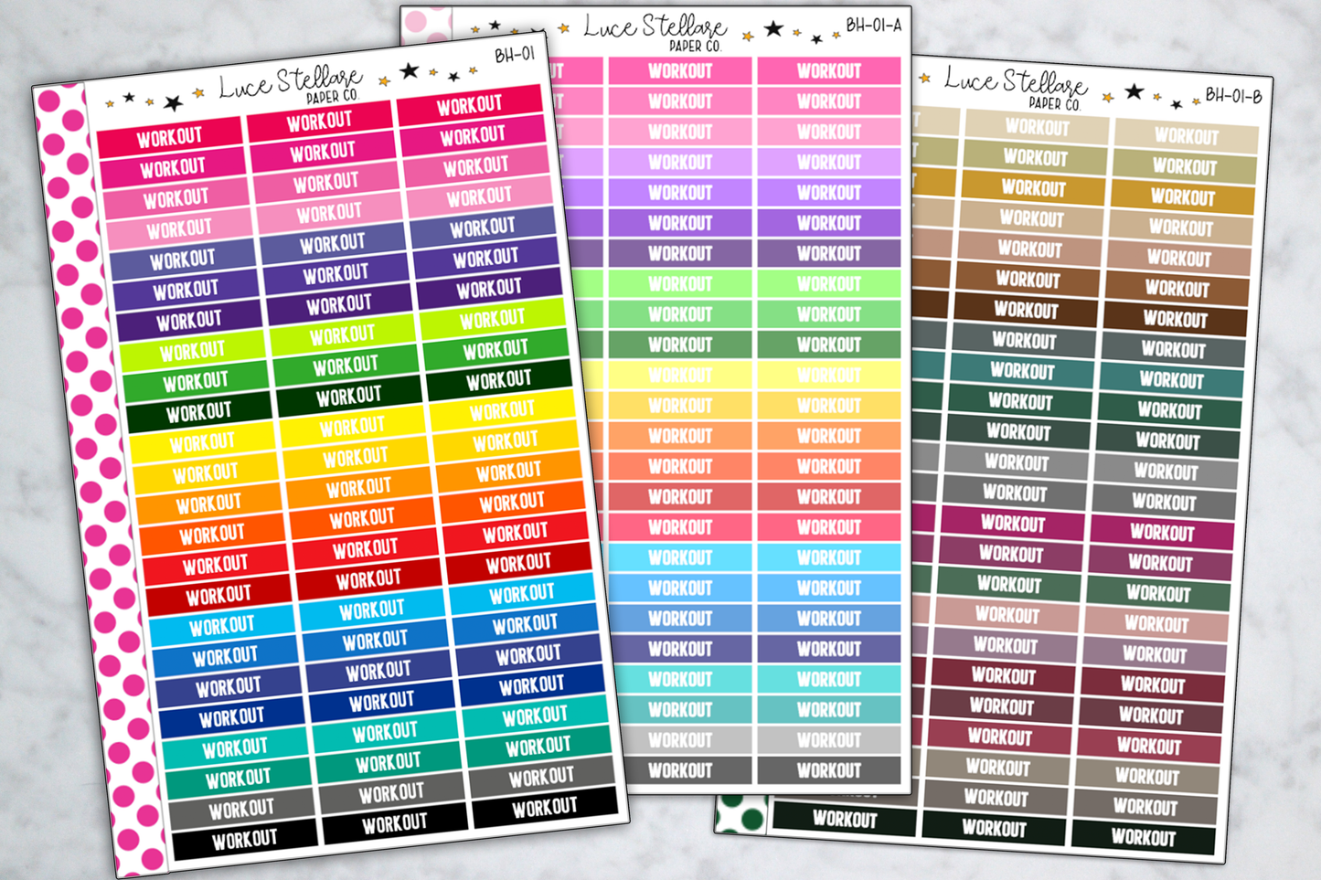 Workout Header Stickers