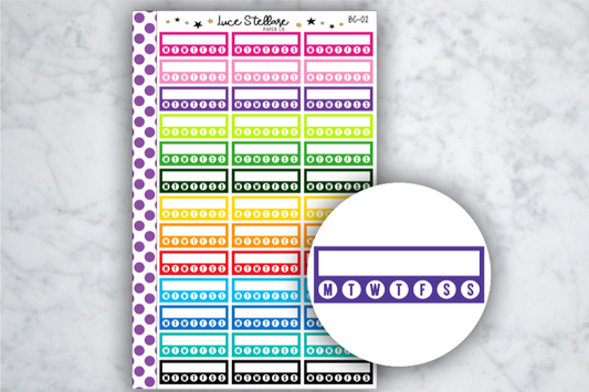 Weekly Habit Tracker Box Stickers / BC-02