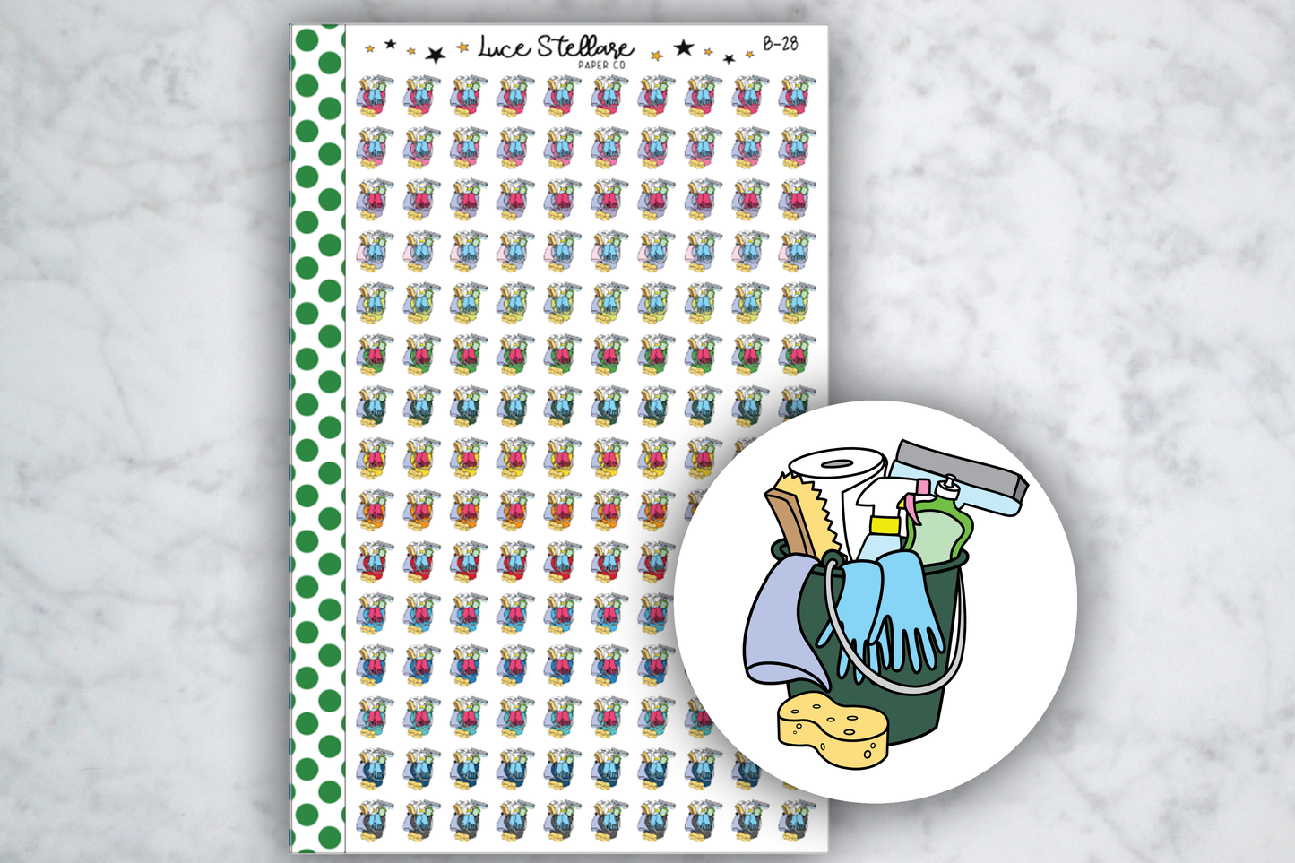 Cleaning Bucket Icon Stickers / B-28