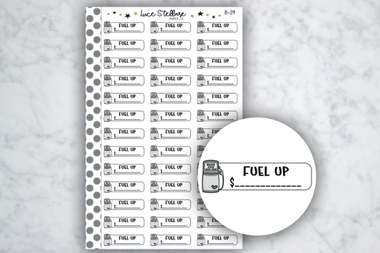Fuel Up Reminder Stickers / B-29