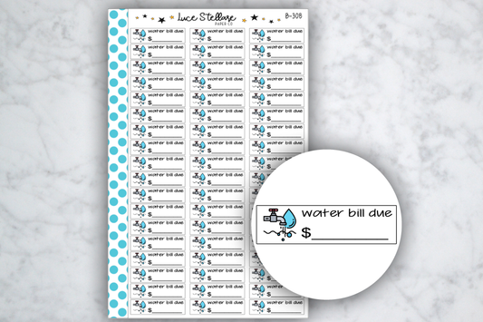 Water Bill Due Stickers / B-308
