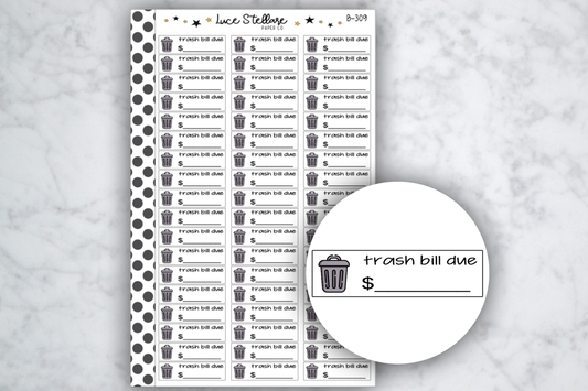 Trash Bill Due Stickers / B-309