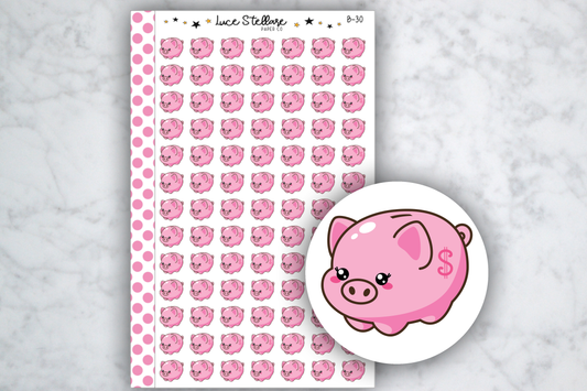 Piggy Bank Planner Stickers/ B-30
