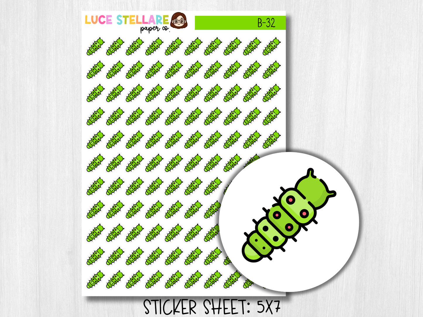 Caterpillar Icon Stickers / B-32