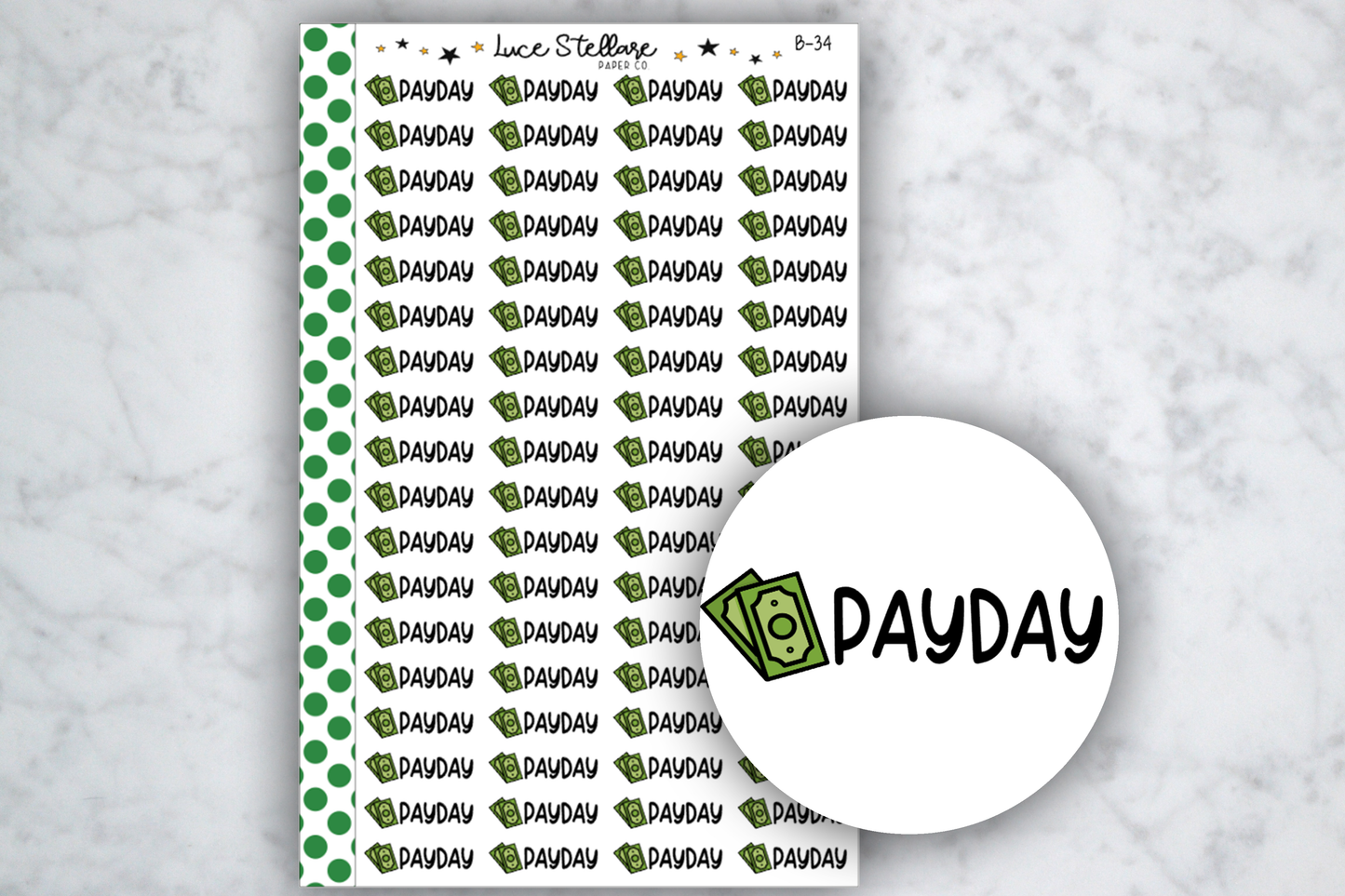 Payday Reminder Stickers / B-34