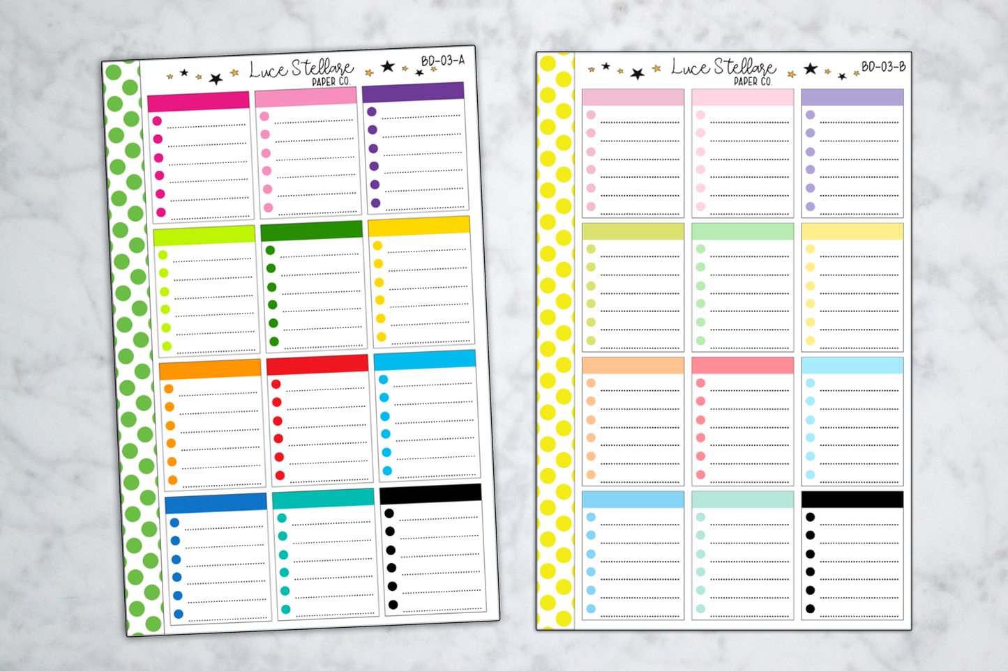 Checklist Full Box Stickers / BD-03
