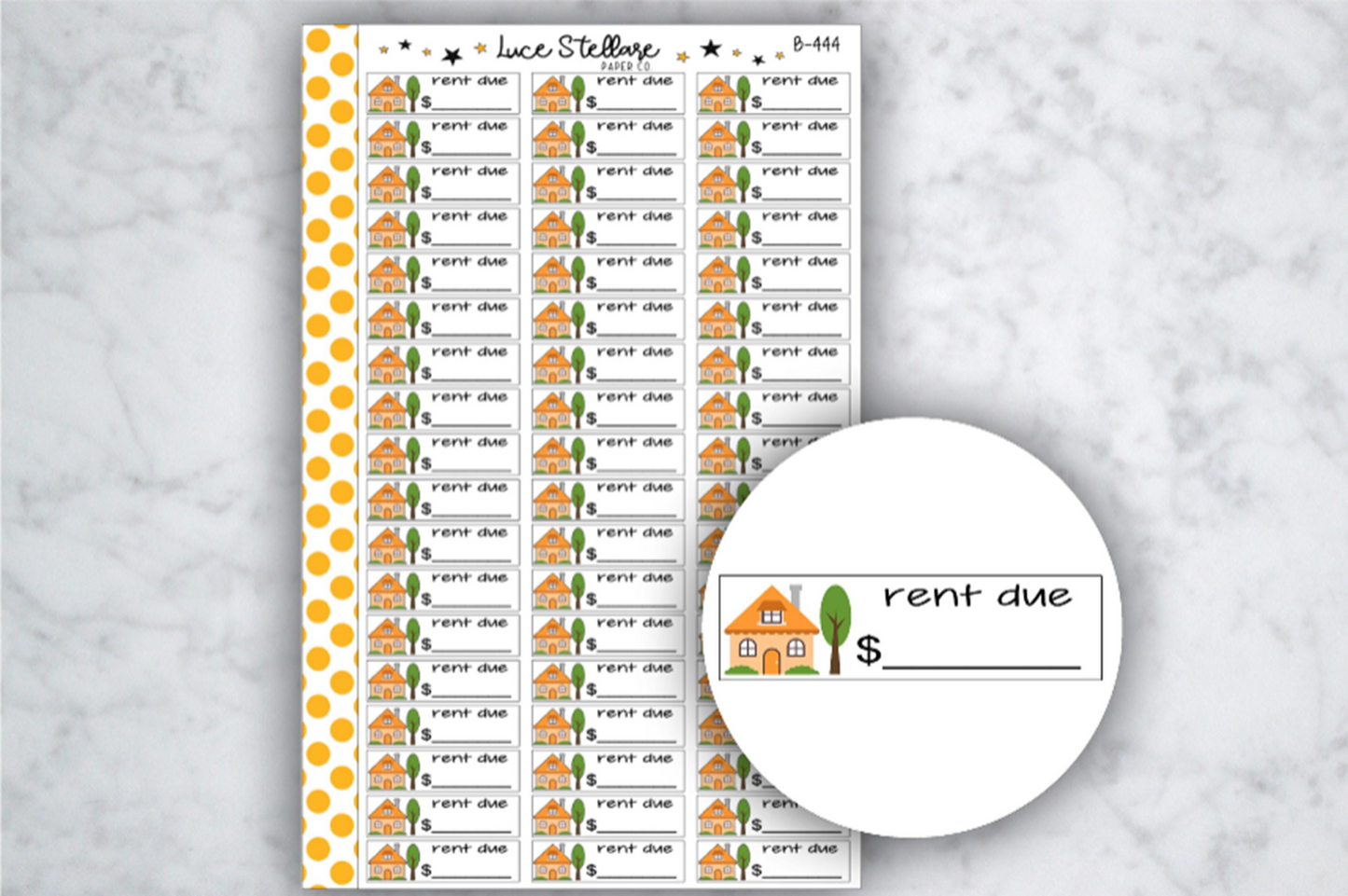Rent Due Stickers / B-444