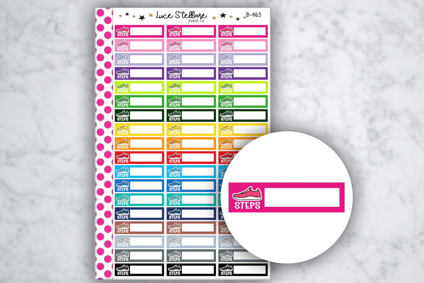 Step Tracker Planner Stickers / B-463