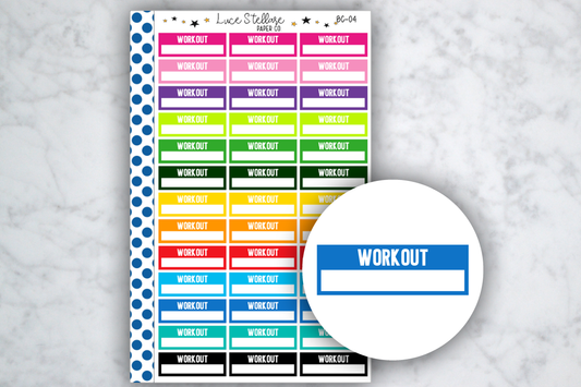 Workout Boxes Planner Stickers / BC-04