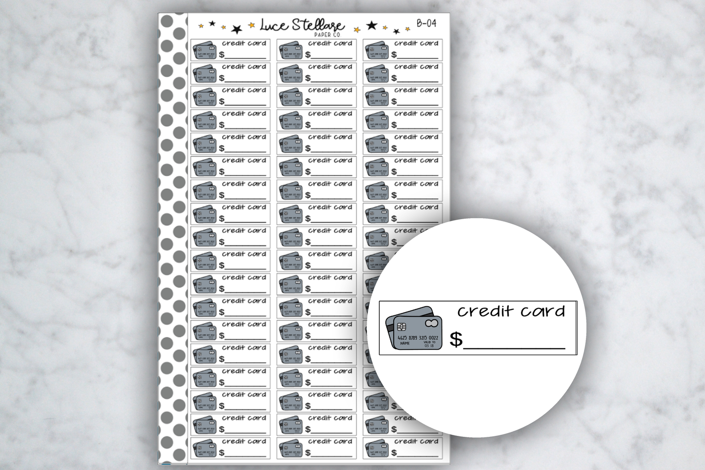 Credit Card Bill Due Planner Stickers /B-04