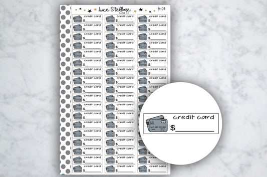 Credit Card Bill Due Planner Stickers /B-04