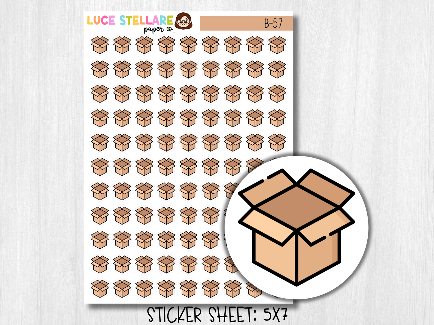 Brown Box Icon Stickers / B-57