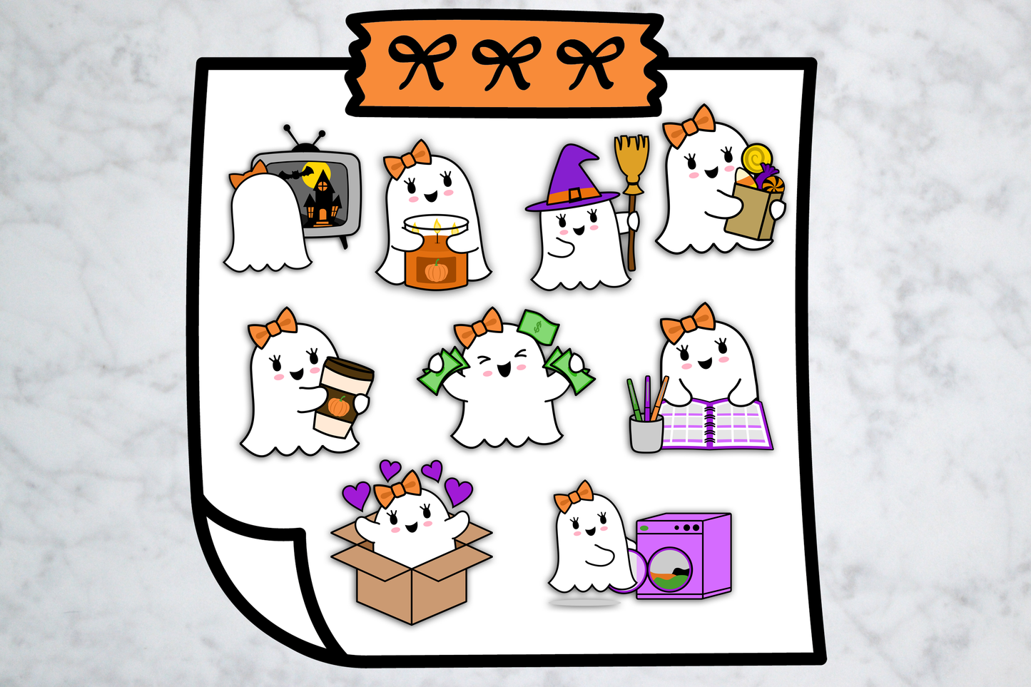 Halloween Ghost Planner Stickers / BE-06