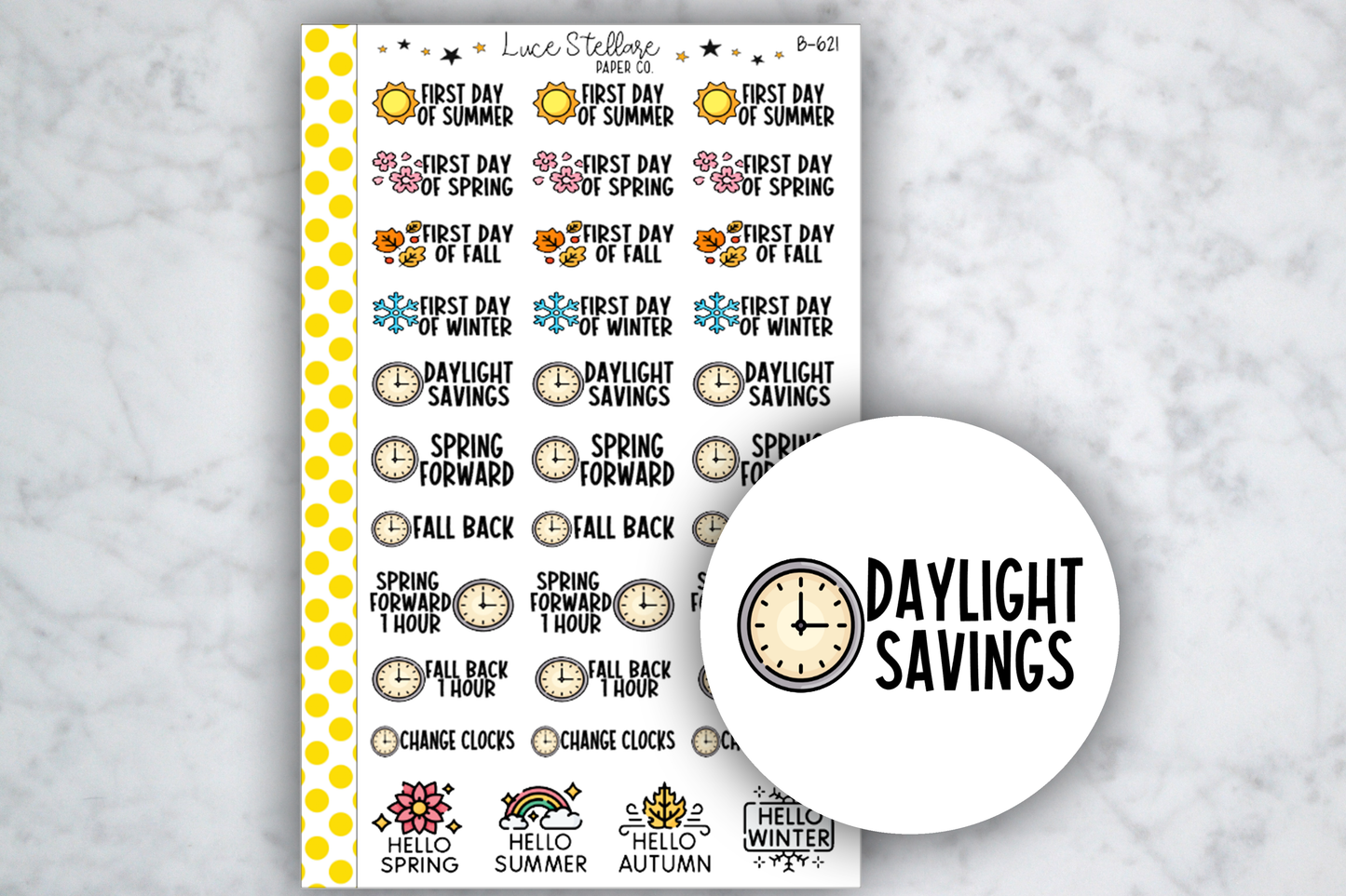 Daylight Savings Stickers / B-621