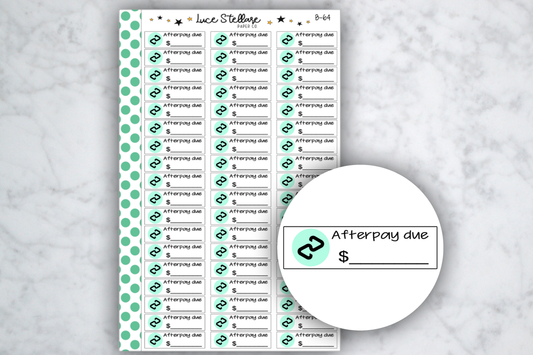 Afterpay Bill Due Stickers / B-64