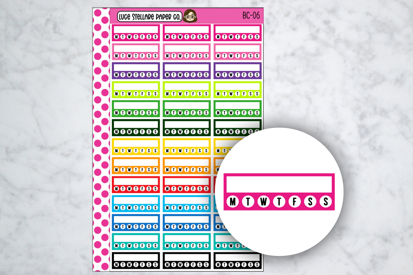 Weekly Habit Tracker Box Stickers / BC-06