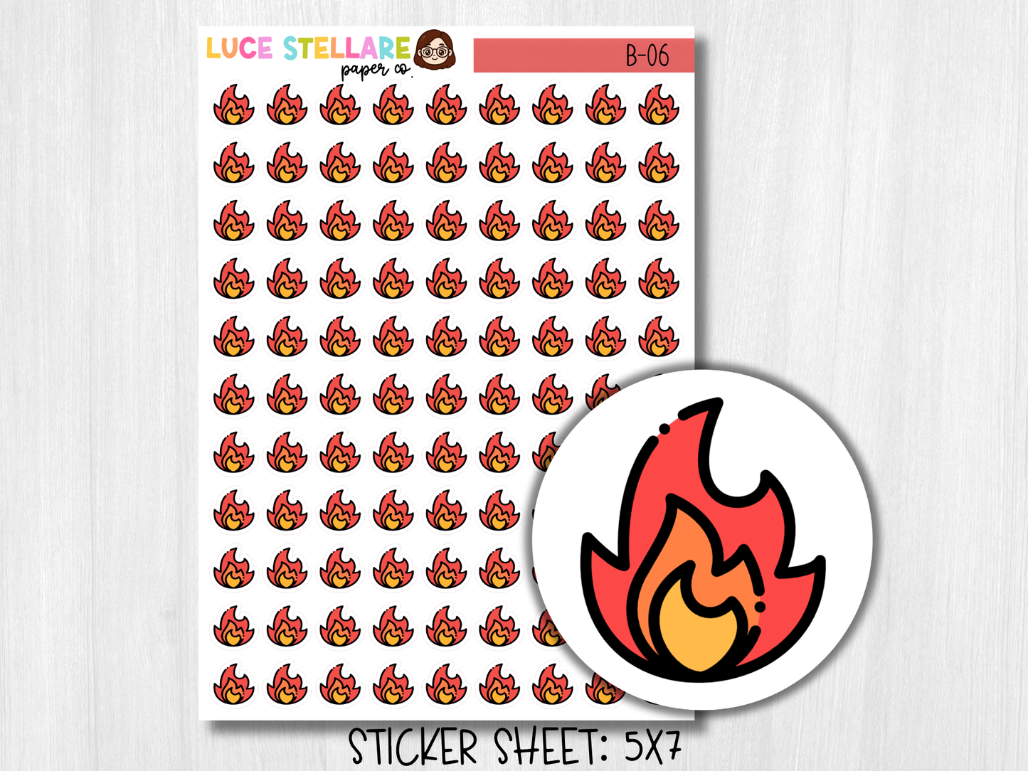 Flame Icon Planner Stickers / B-06