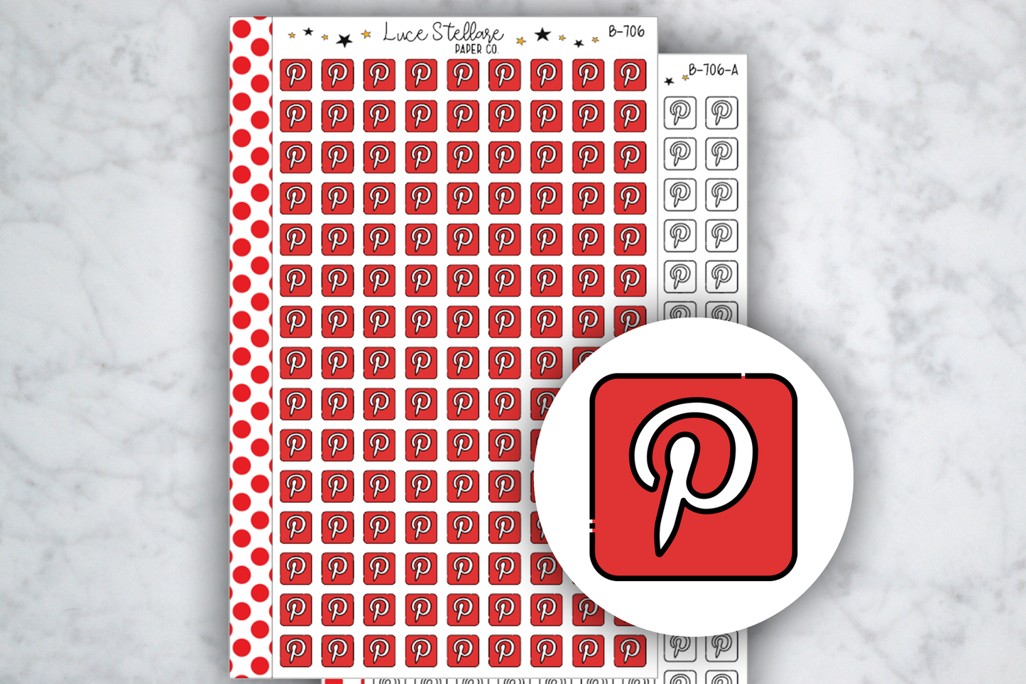 Pinterest Icon Stickers / B-706