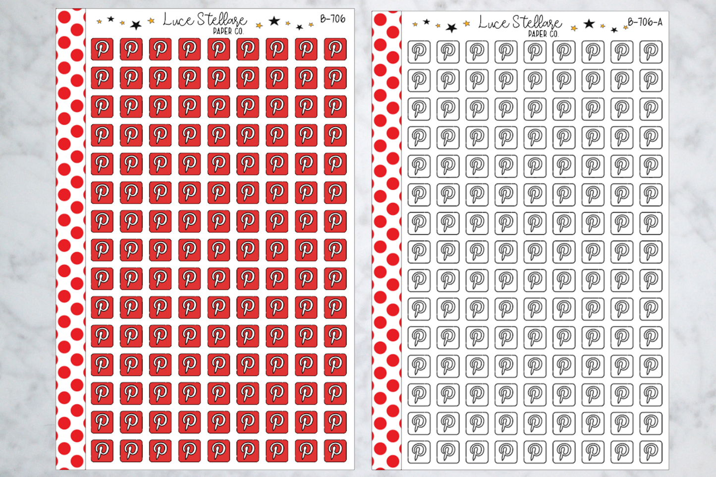 Pinterest Icon Stickers / B-706