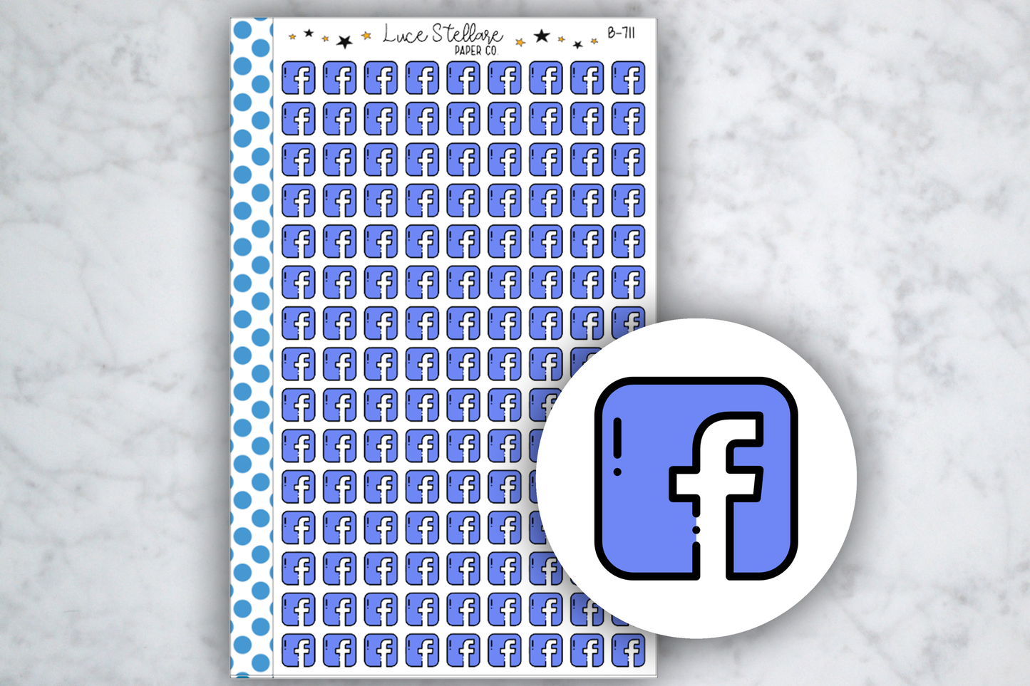 Facebook Icon Stickers / B-711