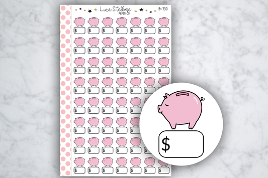Piggy Bank Savings Tracker Planner Stickers /B-730