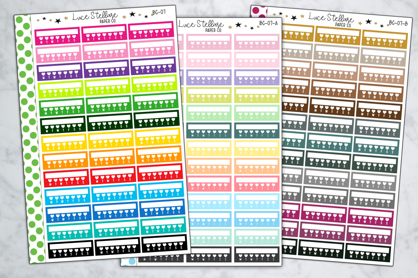 Weekly Habit Tracker Box Stickers / BC-07