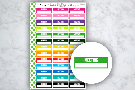Meeting Quarter Boxes Stickers / BC-08