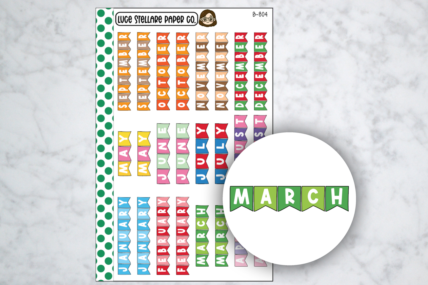 Months of the Year Planner Stickers / B-804