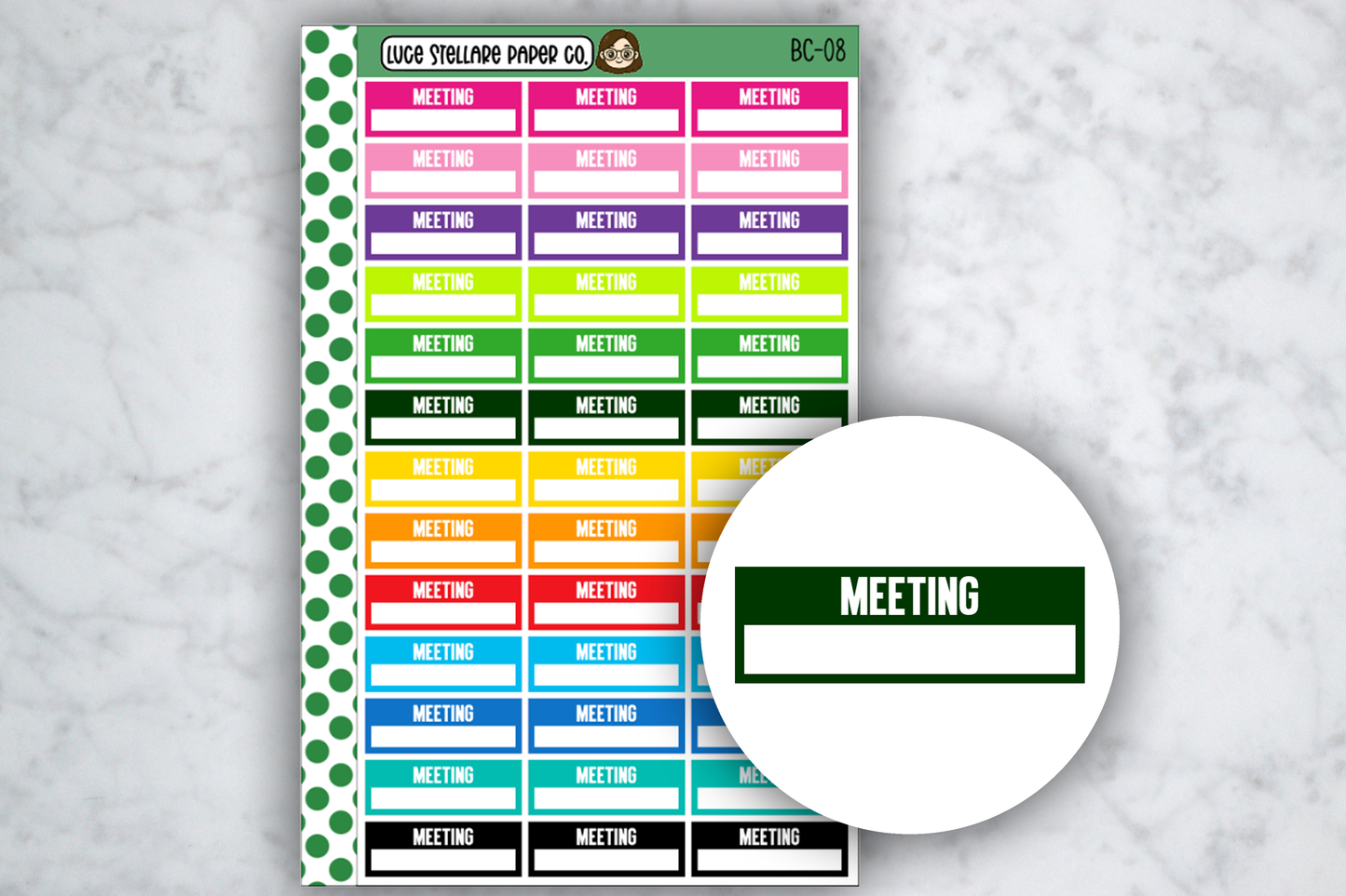 Meeting Quarter Boxes Stickers / BC-08