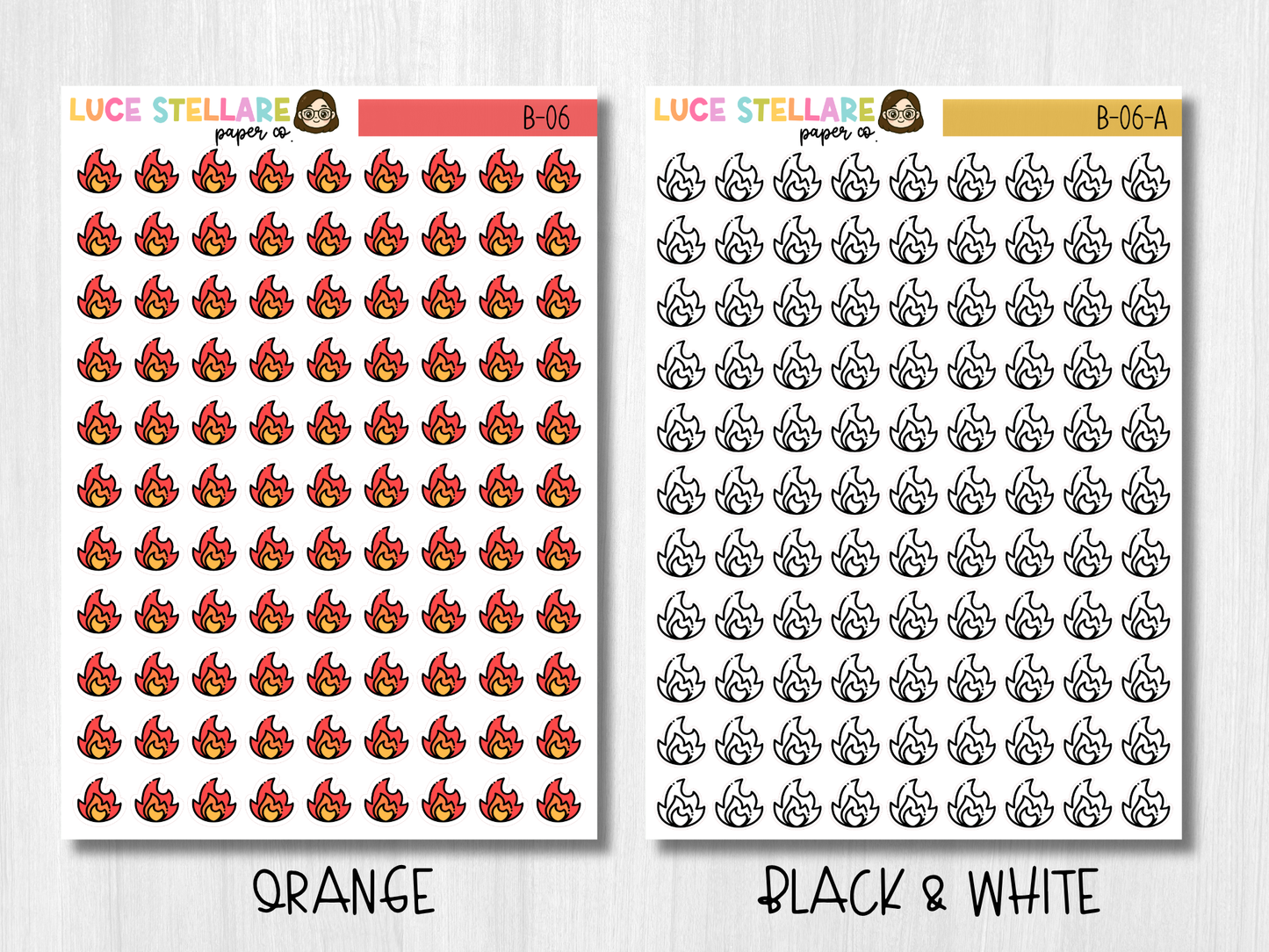 Flame Icon Planner Stickers / B-06