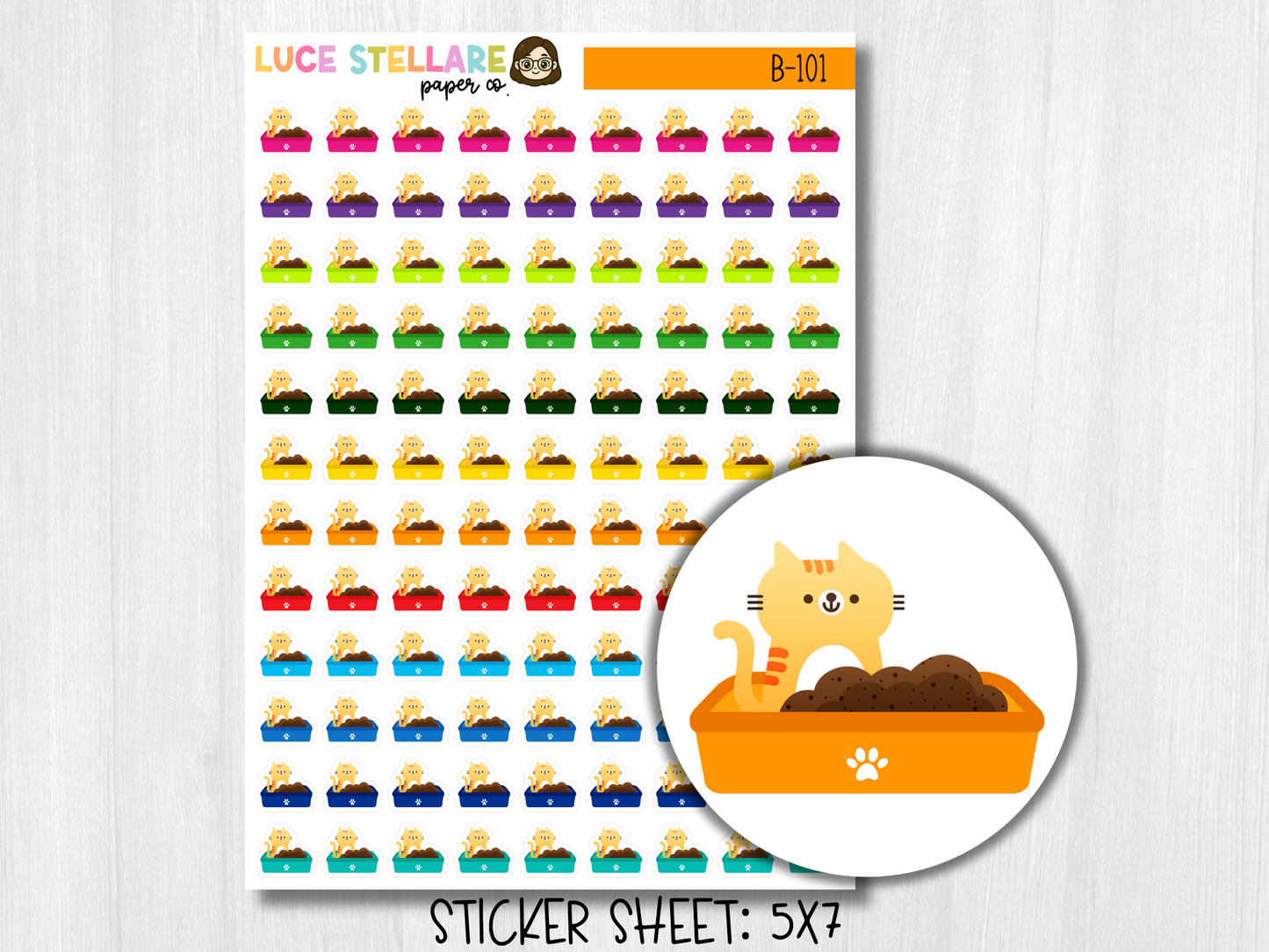 Cat Litter Planner Stickers / B-101