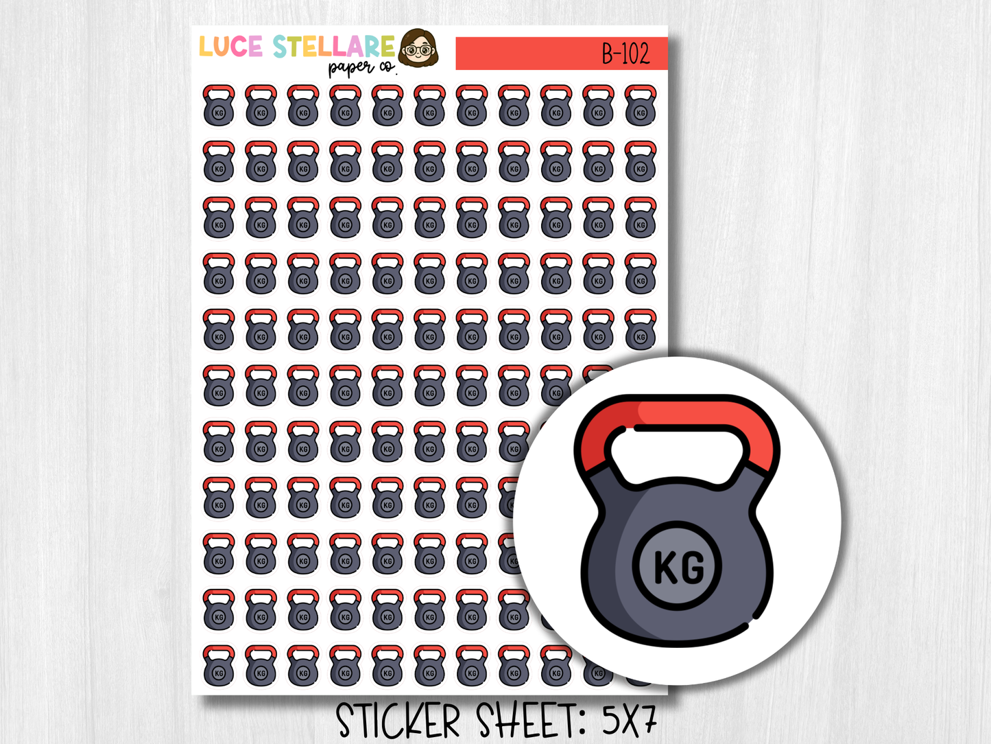 Kettlebell Planner Stickers / B-102