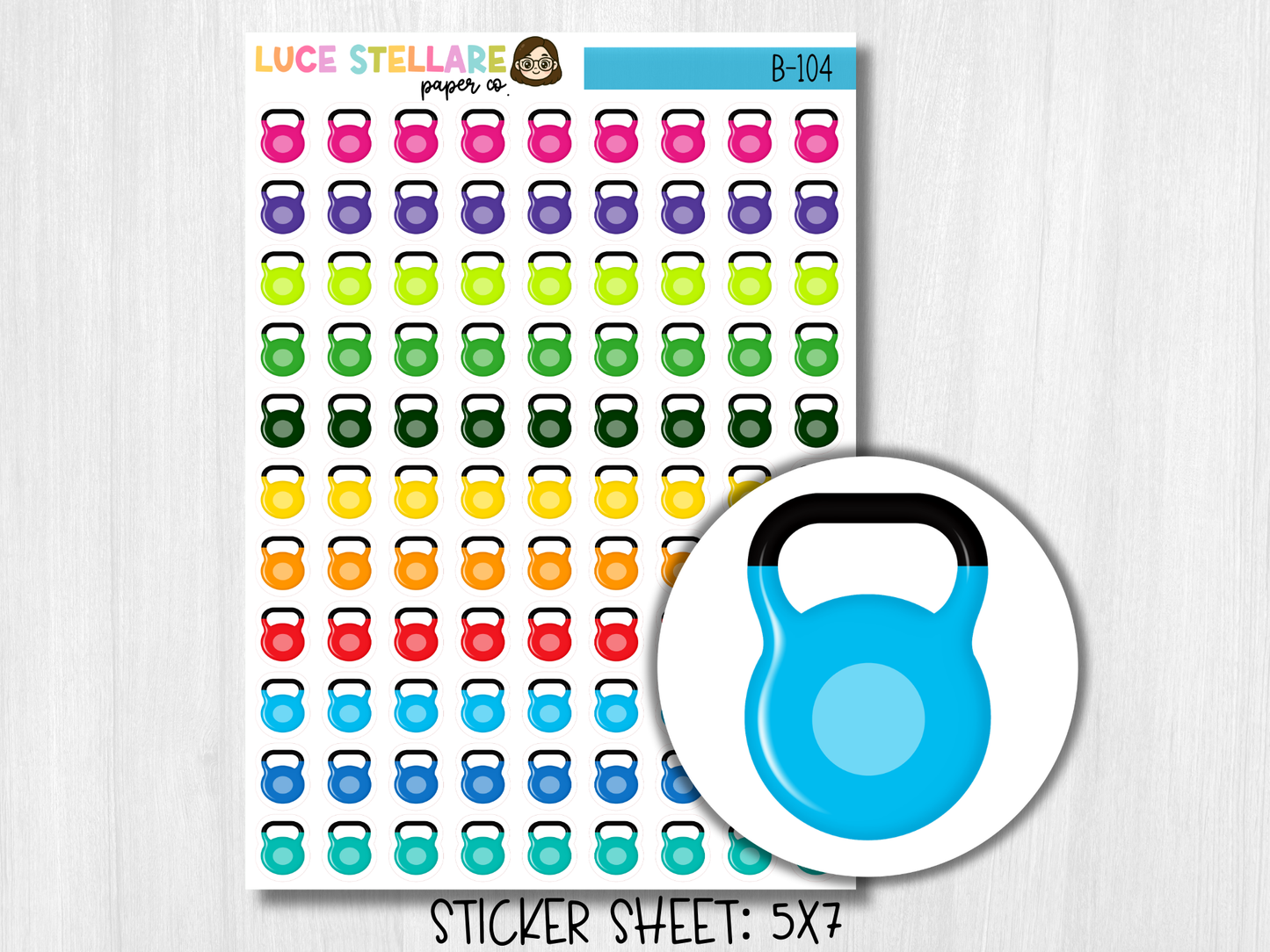 Kettlebell Planner Stickers / B-104