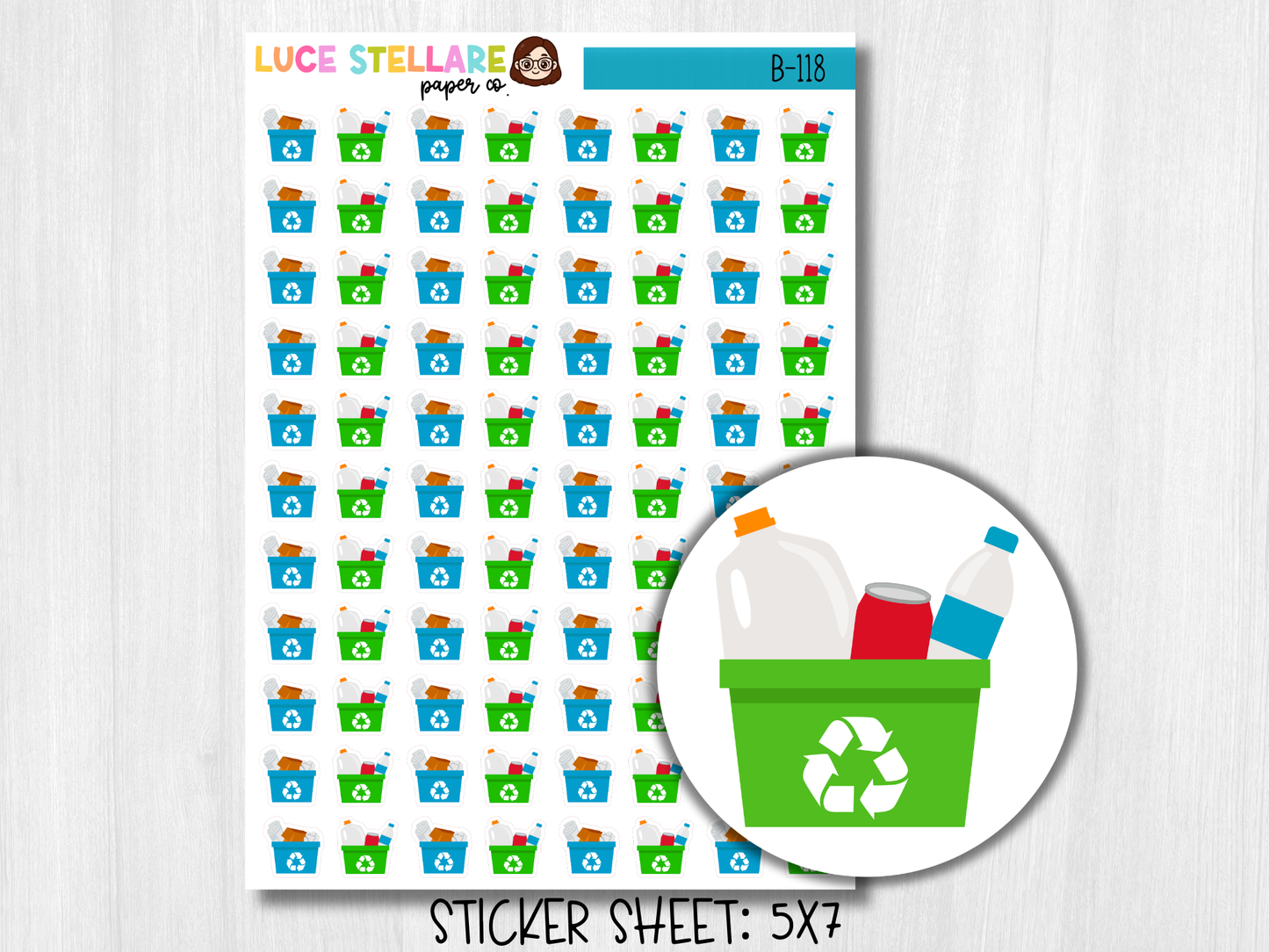 Recycle Reminder Planner Stickers / B-118