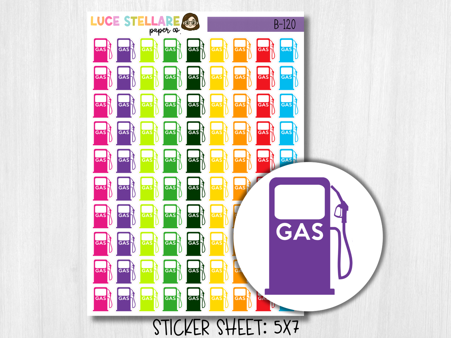 Gas Pump Planner Stickers / B-120