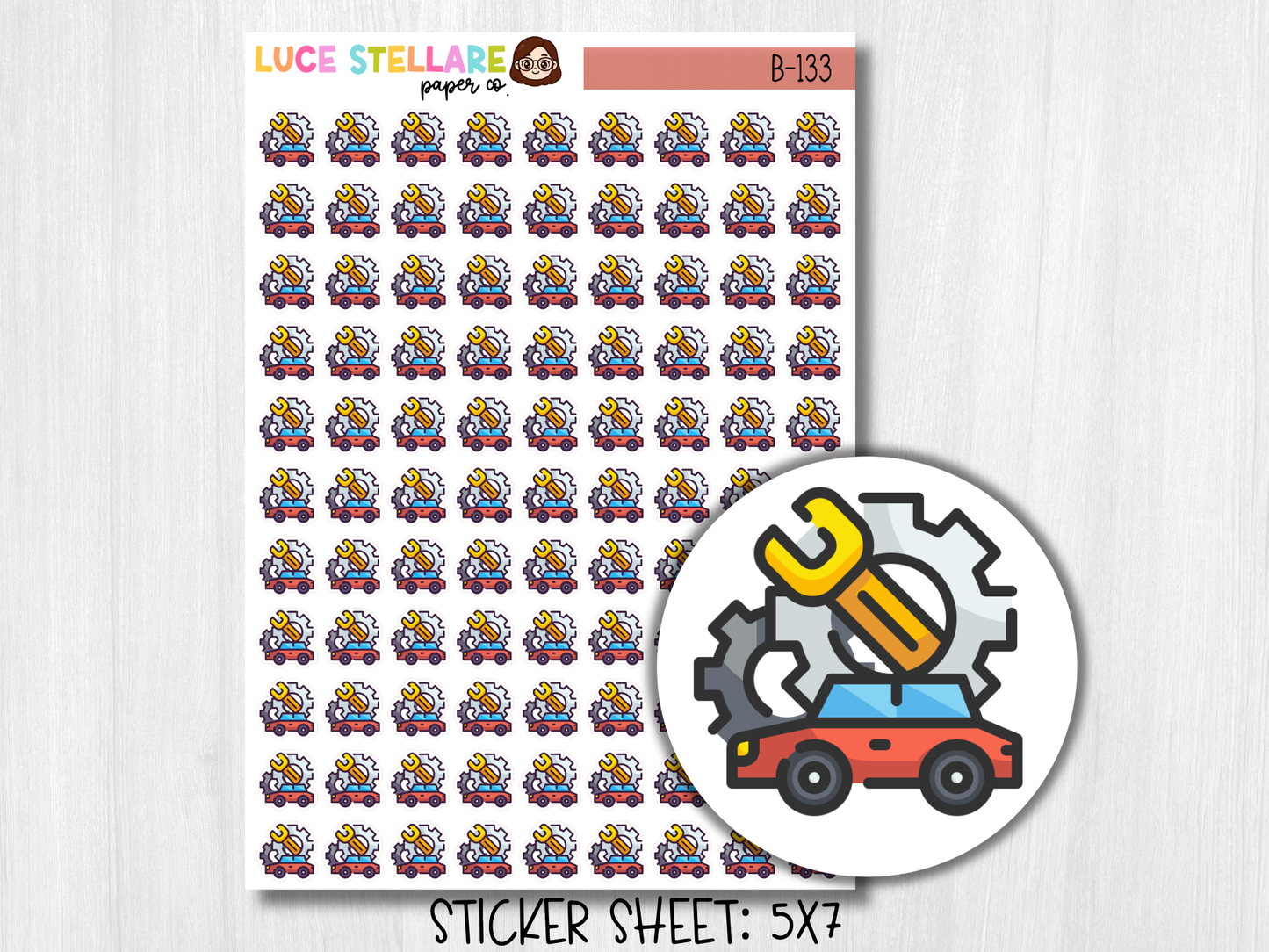 Car Service Planner Stickers / B-133