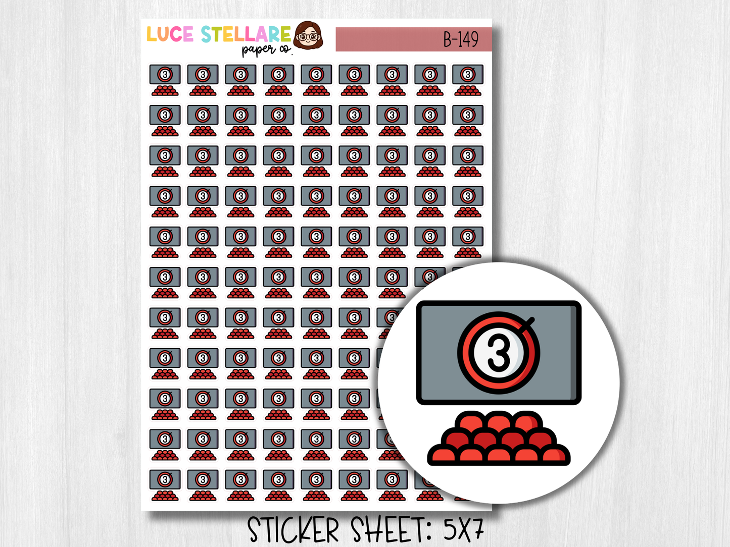 Movie Theater Planner Stickers / B-149