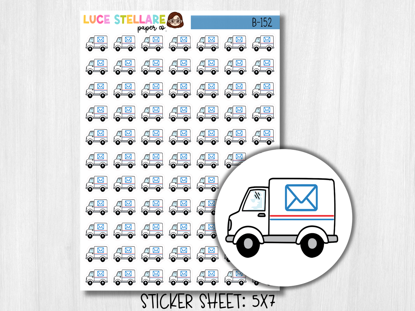 Mail Truck Planner Stickers / B-152