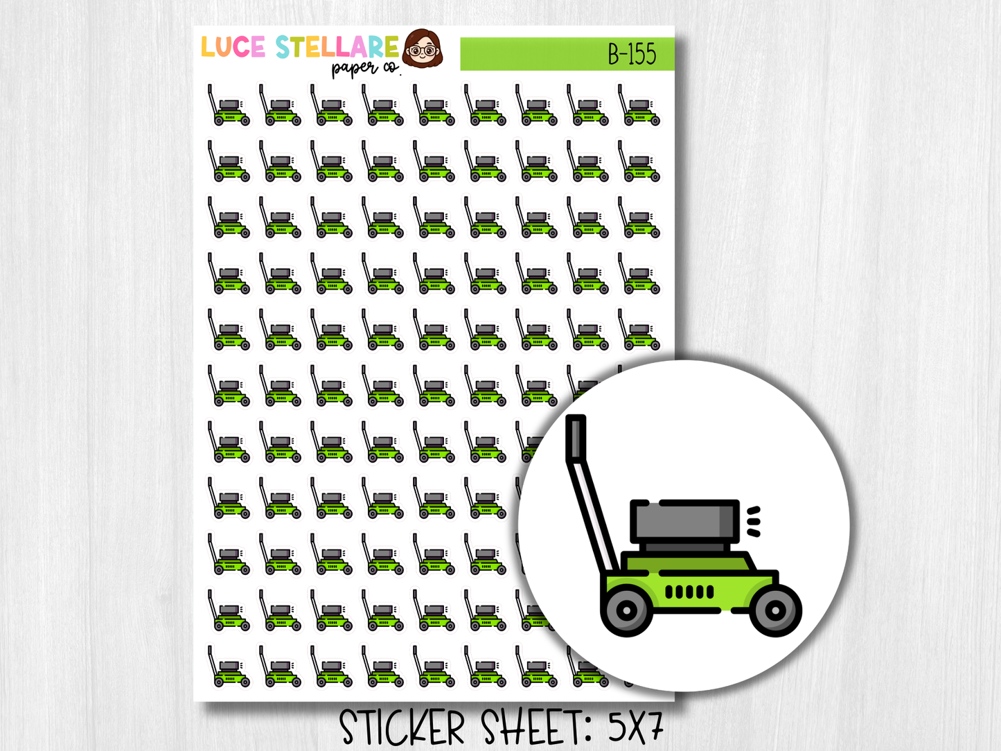 Lawn Mower Planner Stickers / B-155