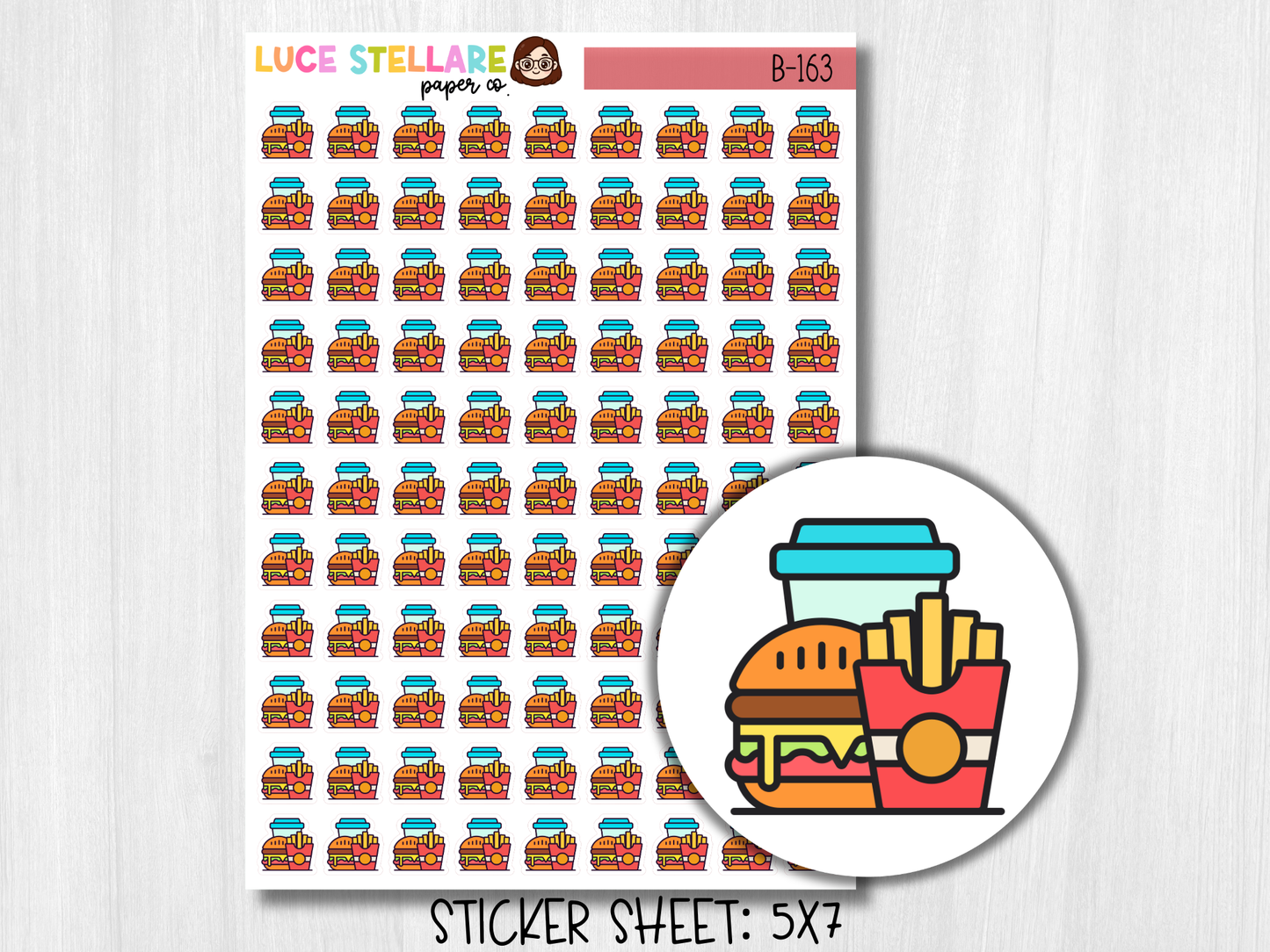 Fast Food Planner Stickers / B-163