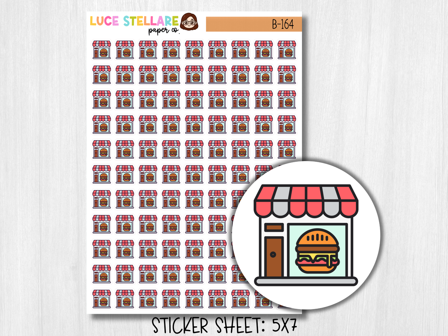 Fast Food Restaurant Planner Stickers / B-164