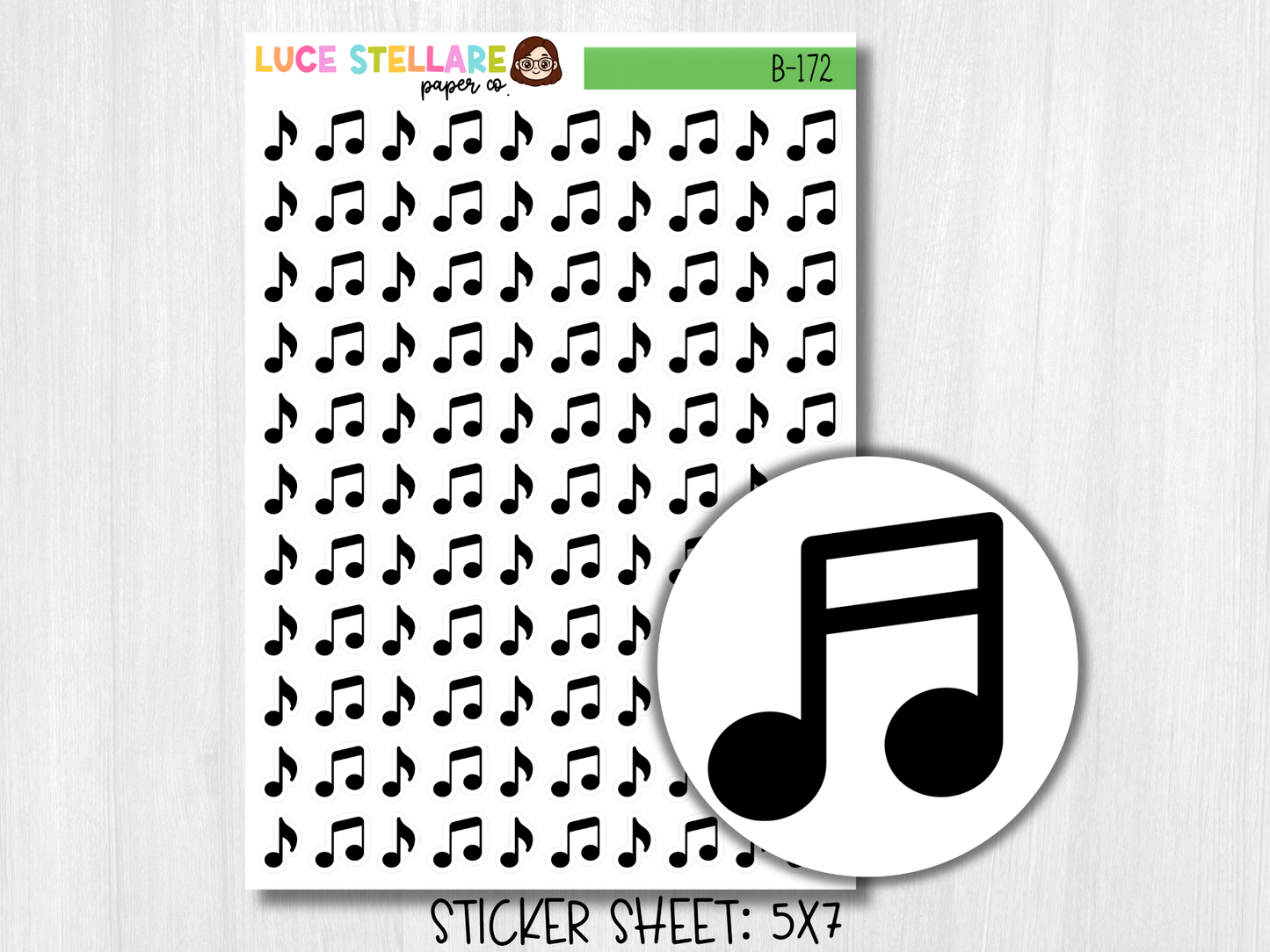 Music Notes Planner Stickers / B-172
