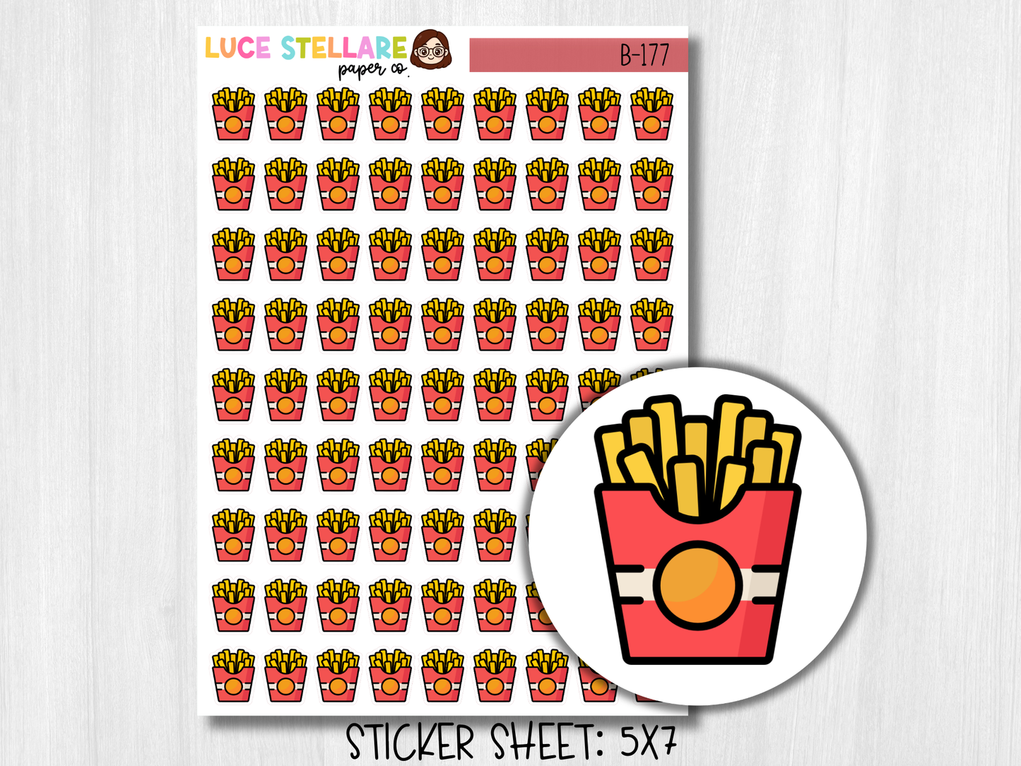 French Fries Planner Stickers / B-177