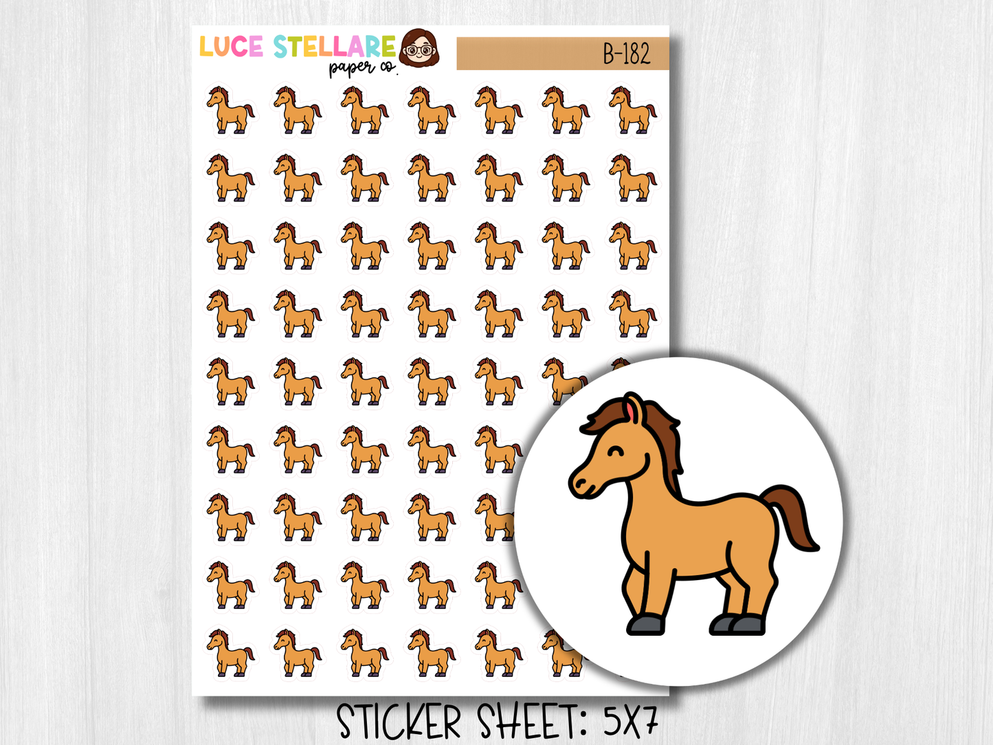 Horse Planner Stickers / B-182