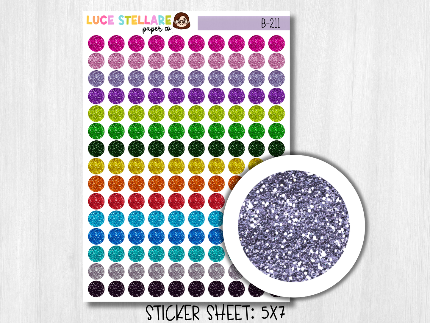 Glitter Dots Planner Stickers /B-211
