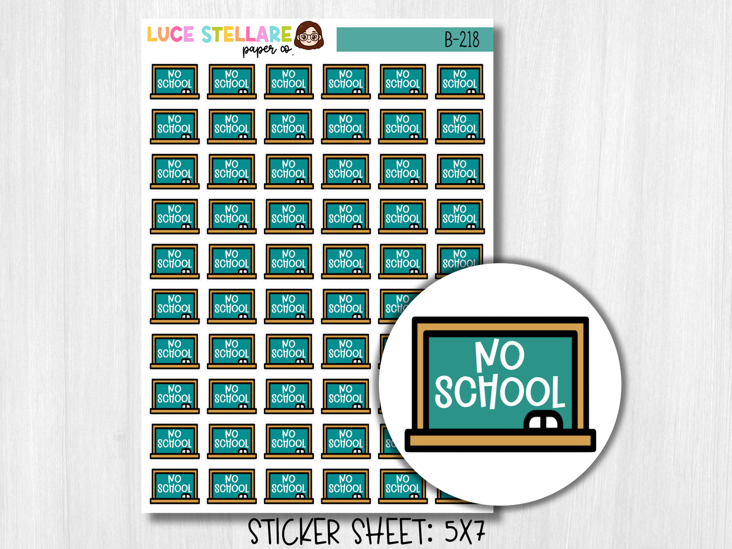 No School Planner Stickers / B-218