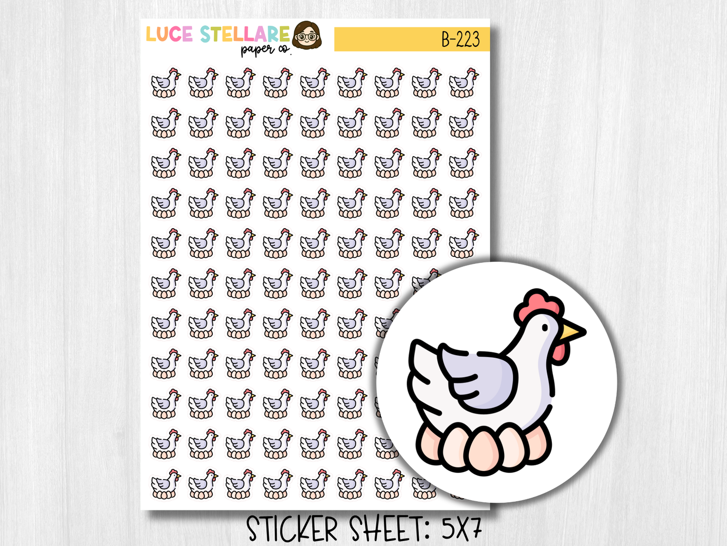 Chicken Planner Stickers / B-223
