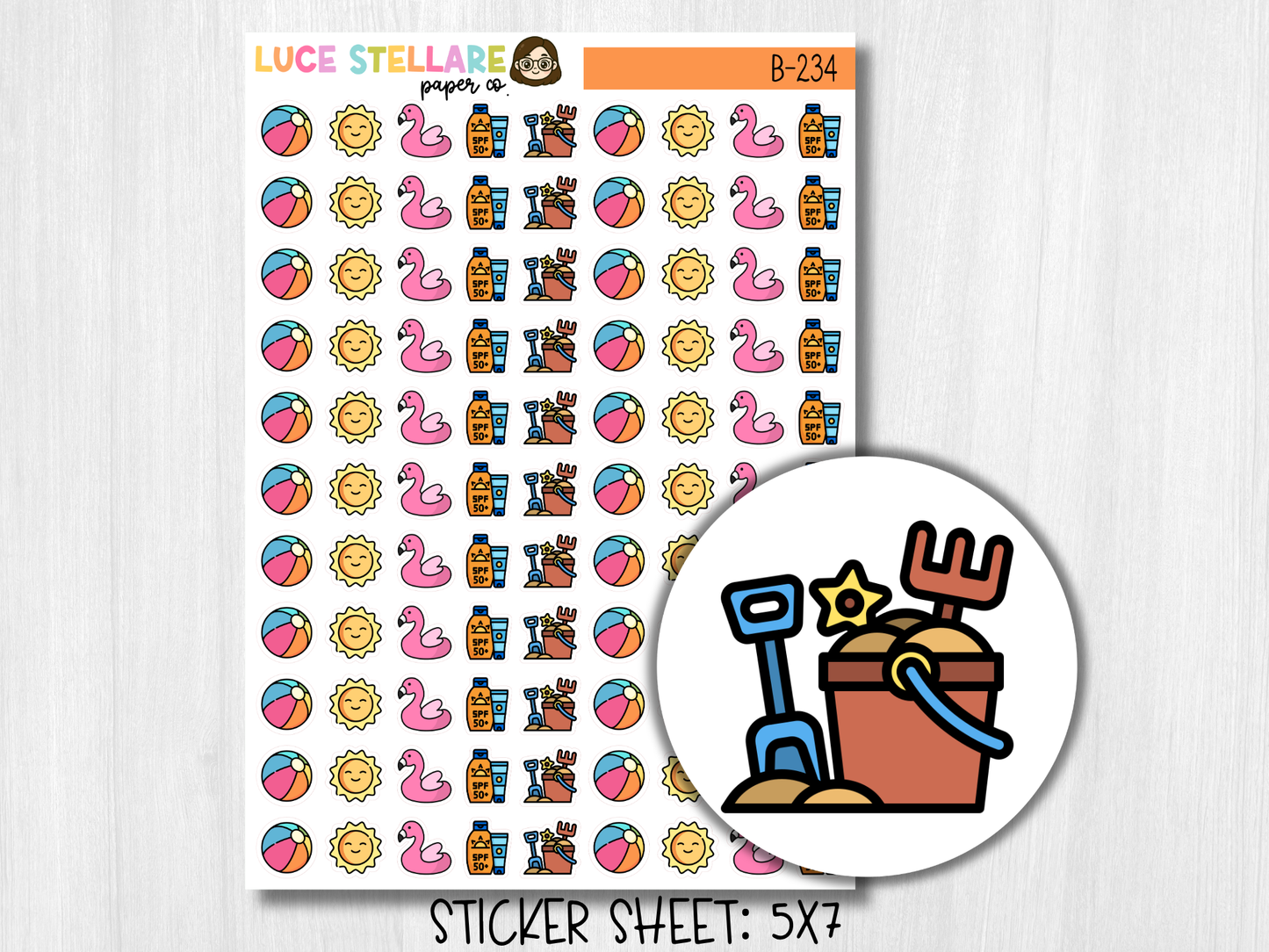 Beach/Pool Day Planner Stickers /B-234